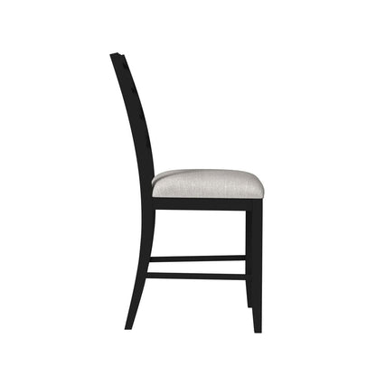 Picket House Furnishings -  Lorraine 5pc Counter Table & 4 Counter Chairs with Beige Fabric in Oak & Black - D-14460-8-5CS view 6