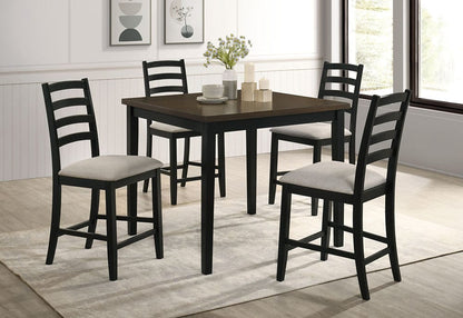 Picket House Furnishings -  Lorraine 5pc Counter Table & 4 Counter Chairs with Beige Fabric in Oak & Black - D-14460-8-5CS view 9