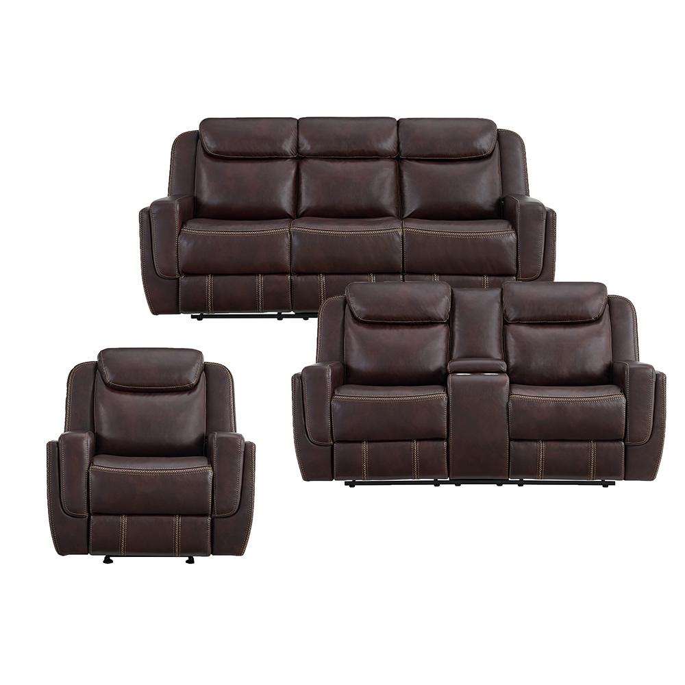 Picket House Furnishings - Lynx 3PC Living Room Set in Neono Brown-Sofa, Loveseat & Recliner - U-11580-10740-3PC veiw 1