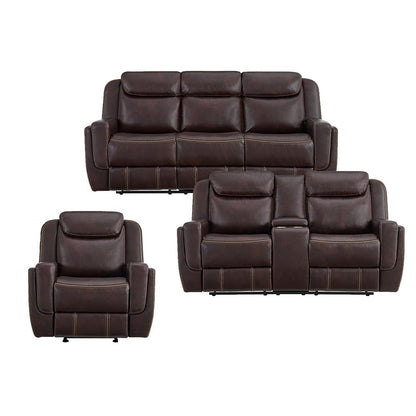 Picket House Furnishings - Lynx 3PC Living Room Set in Neono Brown-Sofa, Loveseat & Recliner - U-11580-10740-3PC veiw 1