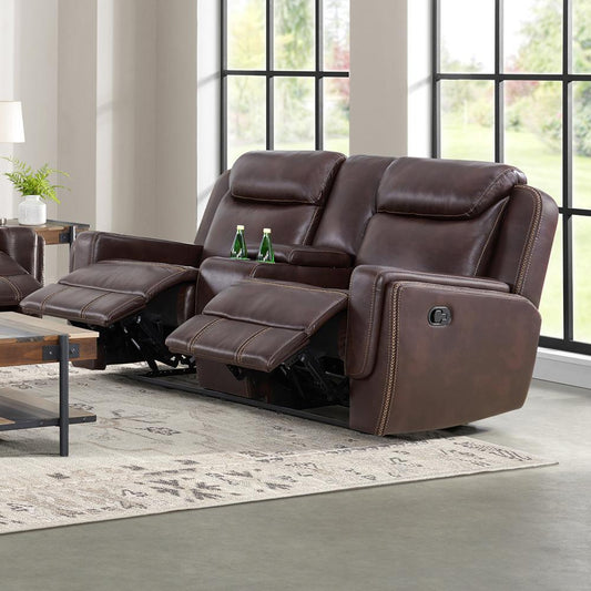 Picket House Furnishings - Lynx Motion Loveseat with Console in Neono Brown - U-11580-10740-285 veiw 1