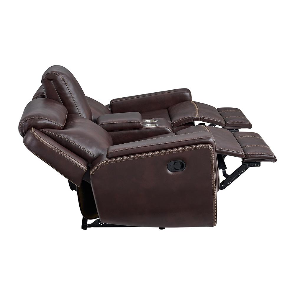 Picket House Furnishings - Lynx Motion Loveseat with Console in Neono Brown - U-11580-10740-285 veiw 2