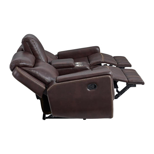 Picket House Furnishings - Lynx Motion Loveseat with Console in Neono Brown - U-11580-10740-285 veiw 2