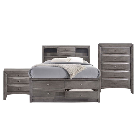 Picket House Furnishings - Madison King Storage 3Pc Bedroom Set in Gray - EG170KB3PC veiw 1