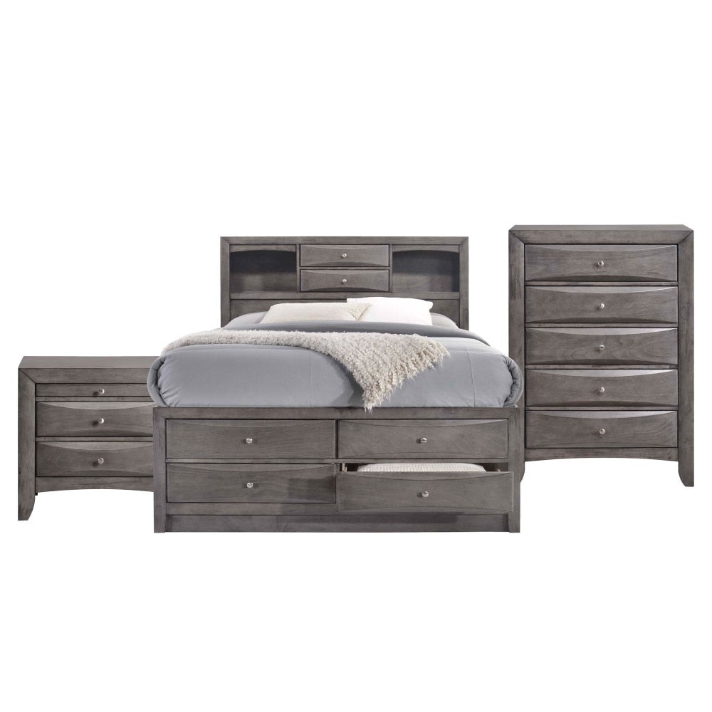 Picket House Furnishings - Madison King Storage 3Pc Bedroom Set in Gray - EG170KB3PC veiw 3