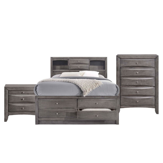 Picket House Furnishings - Madison Queen Storage 3Pc Bedroom Set in Gray - EG170QB3PC veiw 1