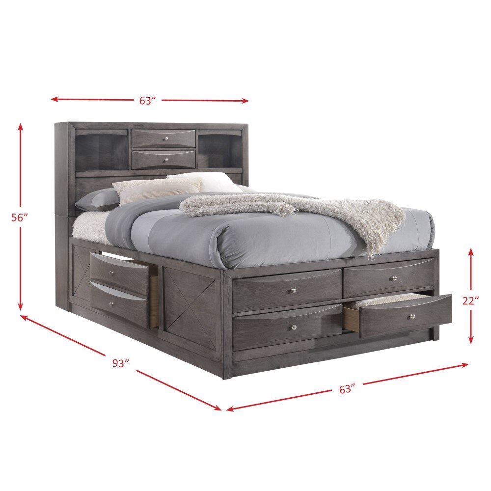 Picket House Furnishings - Madison Queen Storage 3Pc Bedroom Set in Gray - EG170QB3PC veiw 10