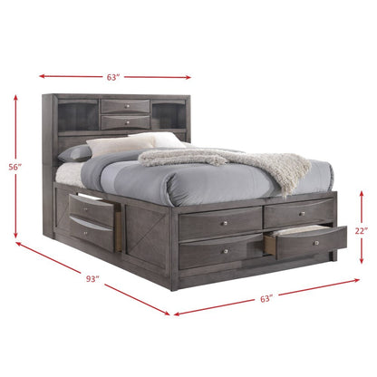 Picket House Furnishings - Madison Queen Storage 3Pc Bedroom Set in Gray - EG170QB3PC veiw 10