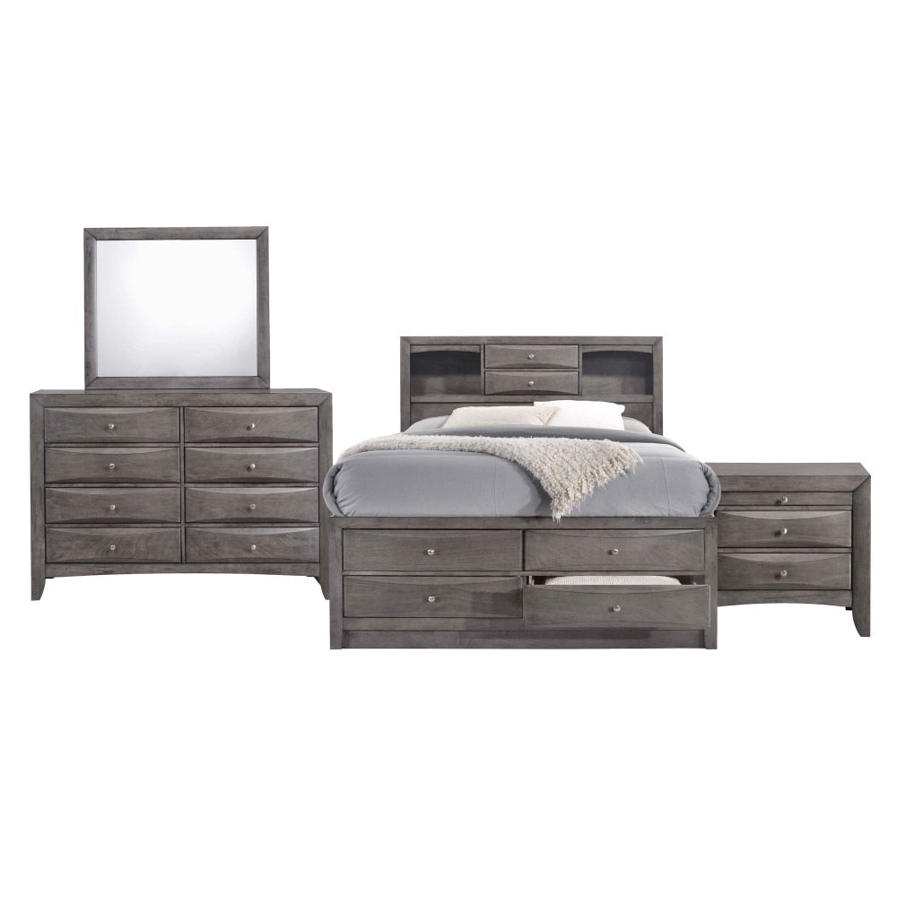 Picket House Furnishings - Madison Queen Storage 4Pc Bedroom Set in Gray - EG170QB4PC veiw 1