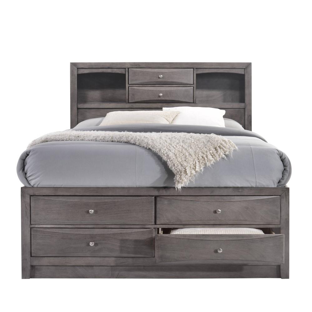 Picket House Furnishings - Madison Queen Storage 4Pc Bedroom Set in Gray - EG170QB4PC veiw 2