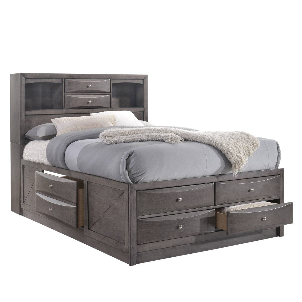Picket House Furnishings - Madison Queen Storage 4Pc Bedroom Set in Gray - EG170QB4PC veiw 4