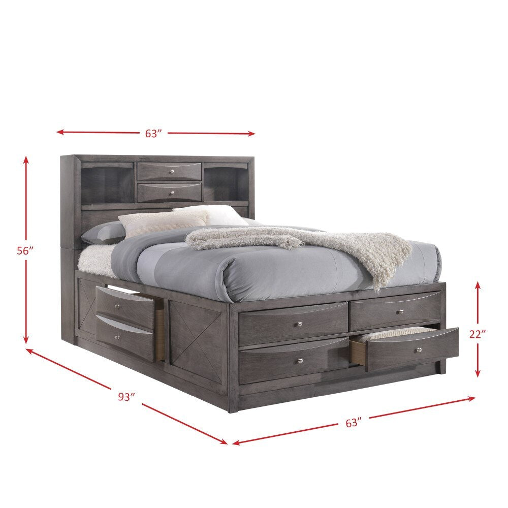 Picket House Furnishings - Madison Queen Storage 4Pc Bedroom Set in Gray - EG170QB4PC veiw 10