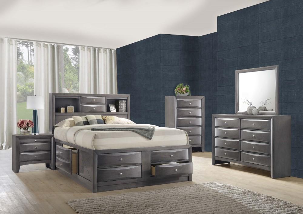 Picket House Furnishings - Madison Queen Storage 6Pc Bedroom Set in Gray - EG170QB6PC veiw 10