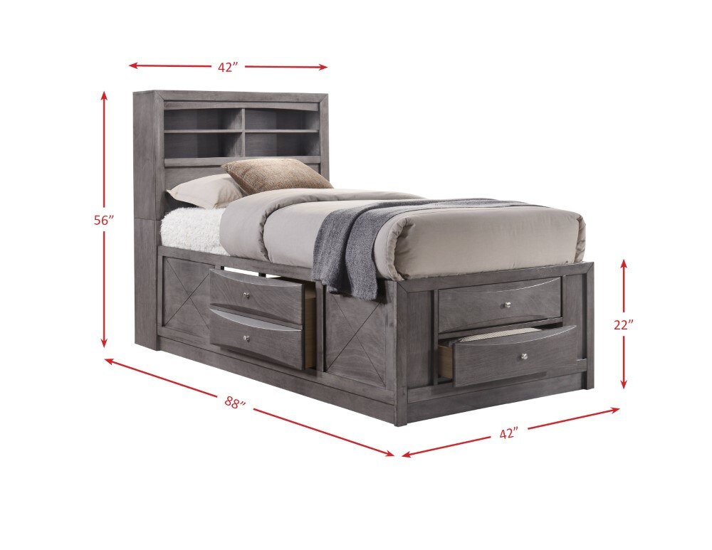 Picket House Furnishings - Madison Twin Storage 3Pc Bedroom Set in Gray - EG170TB3PC veiw 10
