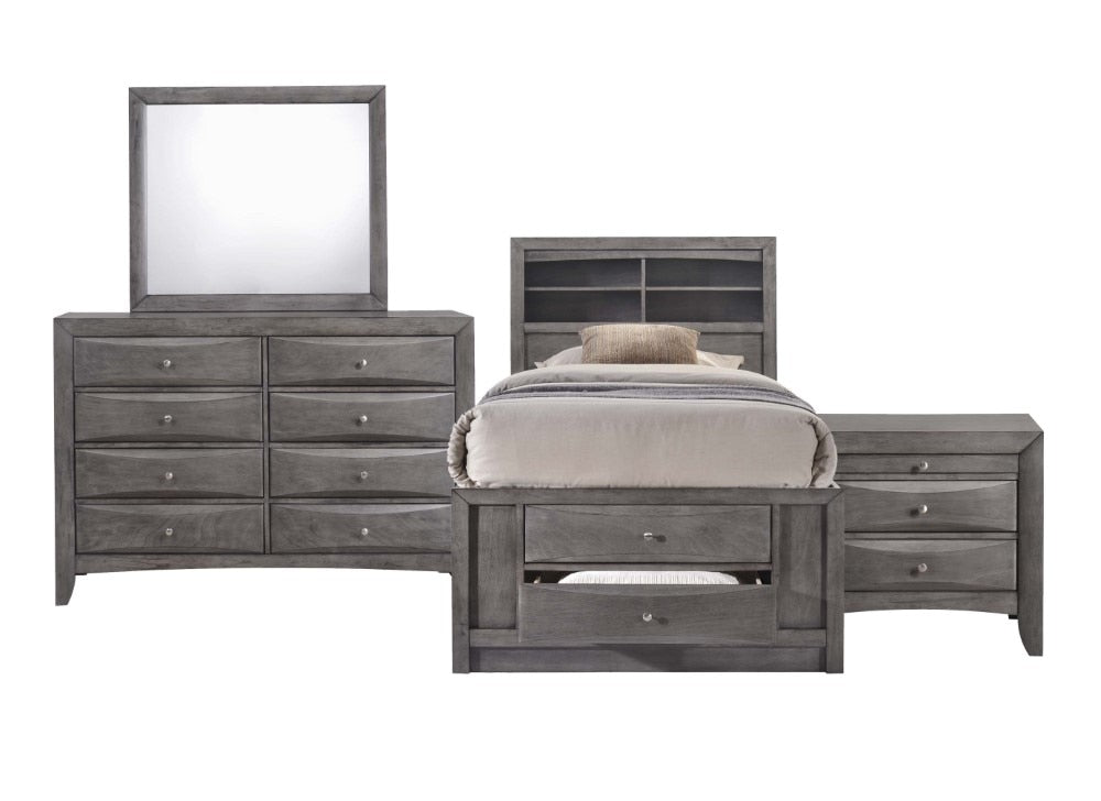 Picket House Furnishings - Madison Twin Storage 4Pc Bedroom Set in Gray - EG170TB4PC veiw 1