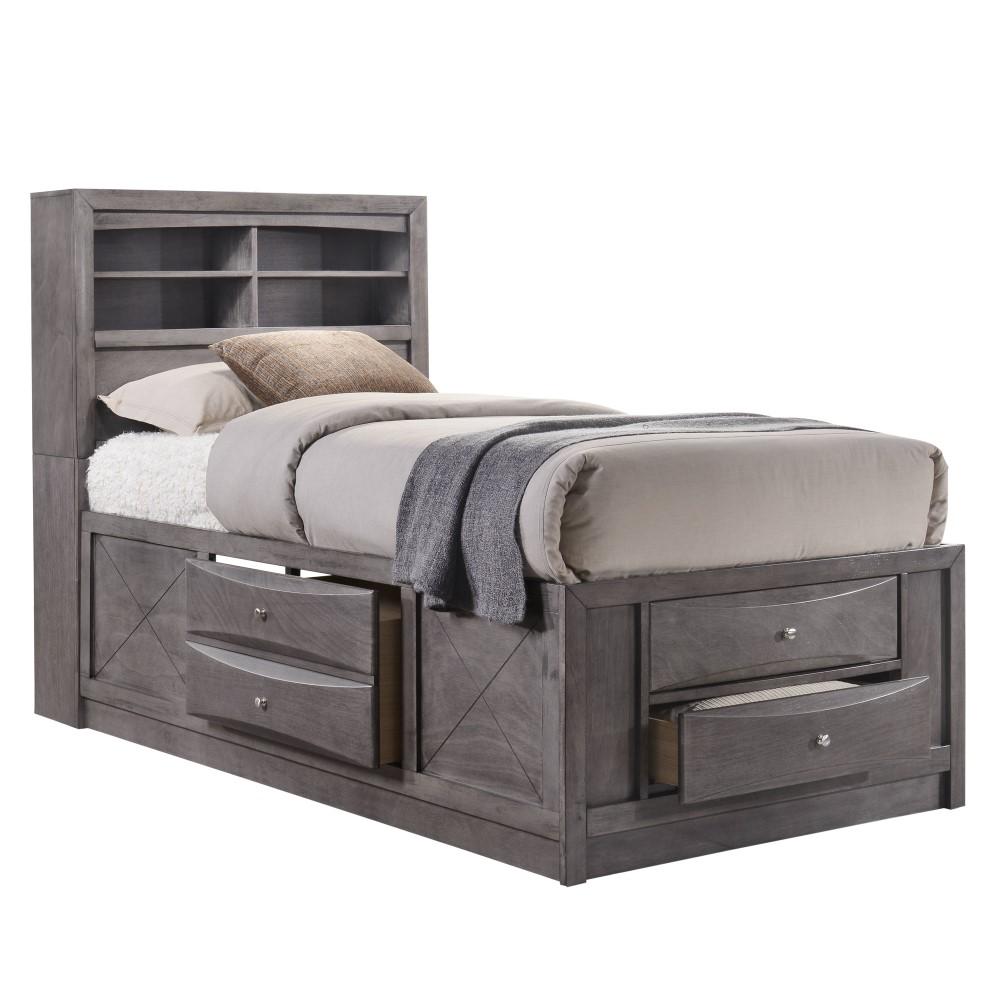 Picket House Furnishings - Madison Twin Storage 5Pc Bedroom Set in Gray - EG170TB5PC veiw 4