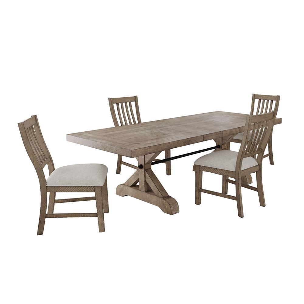 Picket House Furnishings - Marietta 5PC Standard Height Dining Set in Medium Brown-Table and Four Chairs - D-12830-3-DT-5PC veiw 1