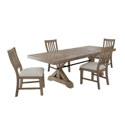 Picket House Furnishings - Marietta 5PC Standard Height Dining Set in Medium Brown-Table and Four Chairs - D-12830-3-DT-5PC veiw 1