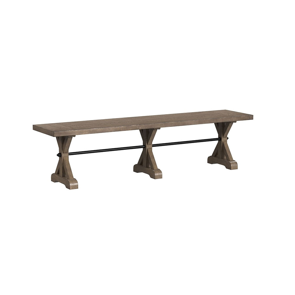 Picket House Furnishings - Marietta 6PC Standard Height Dining Set in Medium Brown-Table, Four Chairs & Bench - D-12830-3-DT-6PC veiw 3