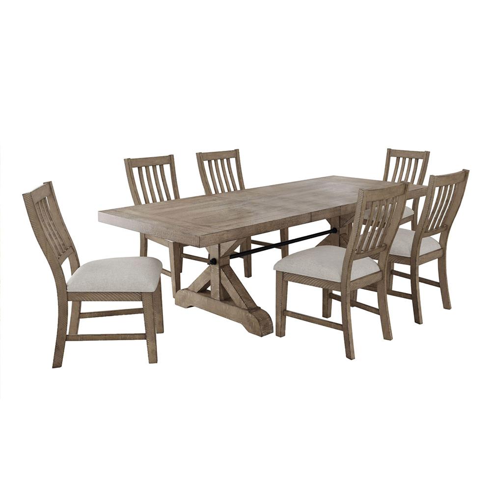 Picket House Furnishings - Marietta 7PC Standard Height Dining Set in Medium Brown-Table and Six Chairs - D-12830-3-DT-7PC veiw 1
