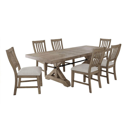 Picket House Furnishings - Marietta 7PC Standard Height Dining Set in Medium Brown-Table and Six Chairs - D-12830-3-DT-7PC veiw 1