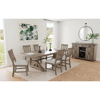 Picket House Furnishings - Marietta 7PC Standard Height Dining Set in Medium Brown-Table and Six Chairs - D-12830-3-DT-7PC veiw 2