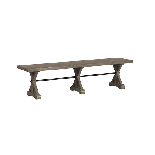 Picket House Furnishings - Marietta Dining Bench with Metal Bar cross in Medium Brown - D-12830-3-BN veiw 1