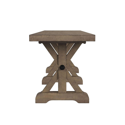 Picket House Furnishings - Marietta Dining Bench with Metal Bar cross in Medium Brown - D-12830-3-BN veiw 2