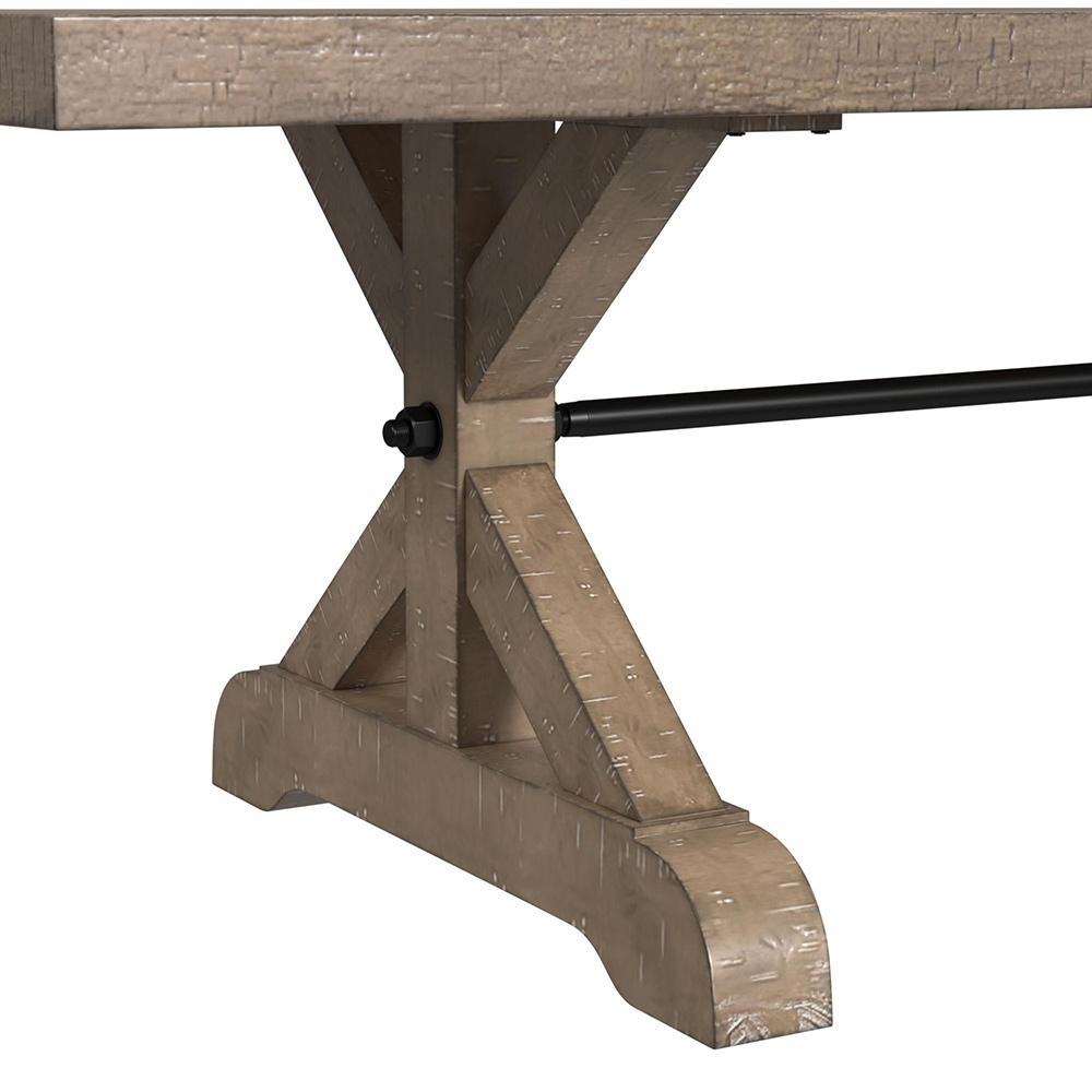 Picket House Furnishings - Marietta Dining Bench with Metal Bar cross in Medium Brown - D-12830-3-BN veiw 4
