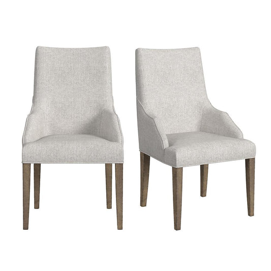 Picket House Furnishings - Marietta Dining Host Chair with Grey Fabric in Medium Brown (2 Per Carton) - D-12830-3-AC veiw 1