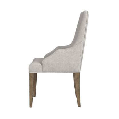 Picket House Furnishings - Marietta Dining Host Chair with Grey Fabric in Medium Brown (2 Per Carton) - D-12830-3-AC veiw 3