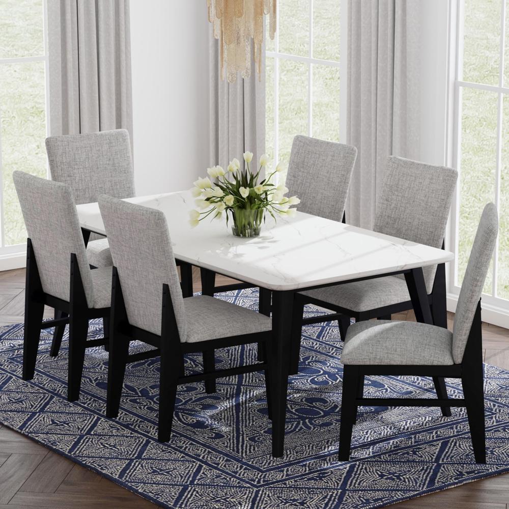 Picket House Furnishings - Megan 7PC Standard Height Dining Set in Black-Table and Six Chairs - D-15850-8-DT-7PC veiw 1