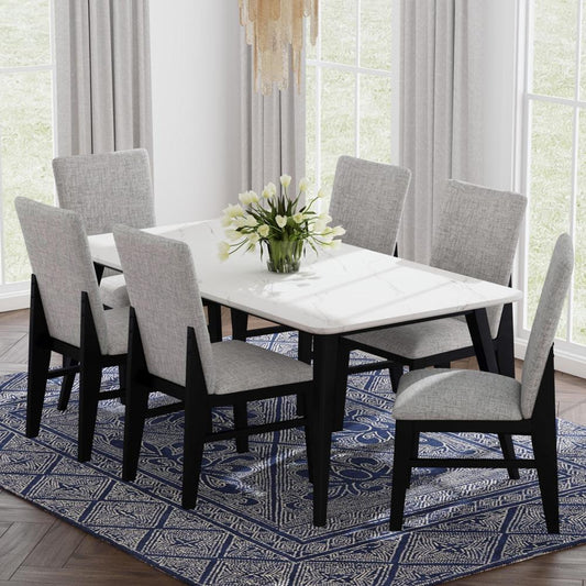 Picket House Furnishings - Megan 7PC Standard Height Dining Set in Black-Table and Six Chairs - D-15850-8-DT-7PC veiw 1