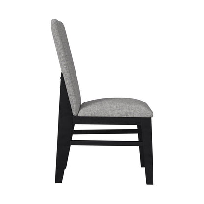 Picket House Furnishings - Megan Dining Side Chair with Grey Fabric in Black (Set of 2) - D-15850-8-SC veiw 3