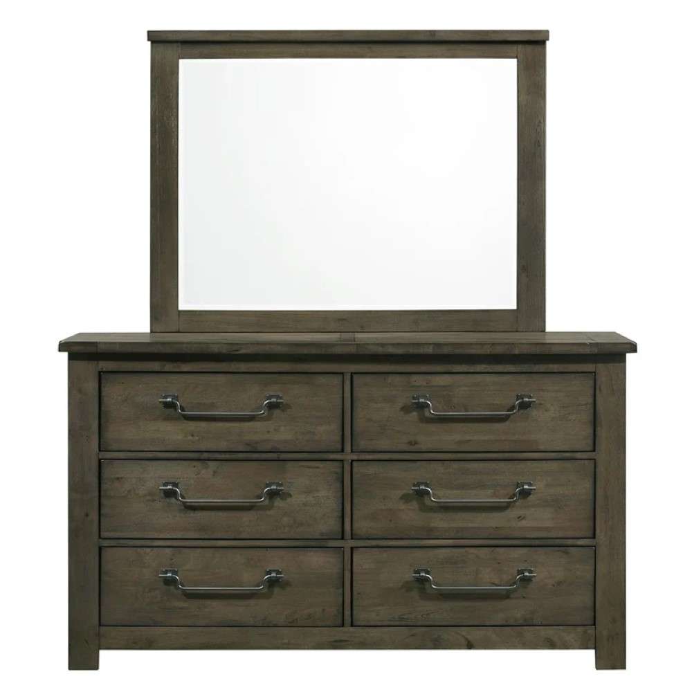 Picket House Furnishings - Memphis 6-Drawer Dresser with Mirror Set in Grey - MV500DRMR veiw 1