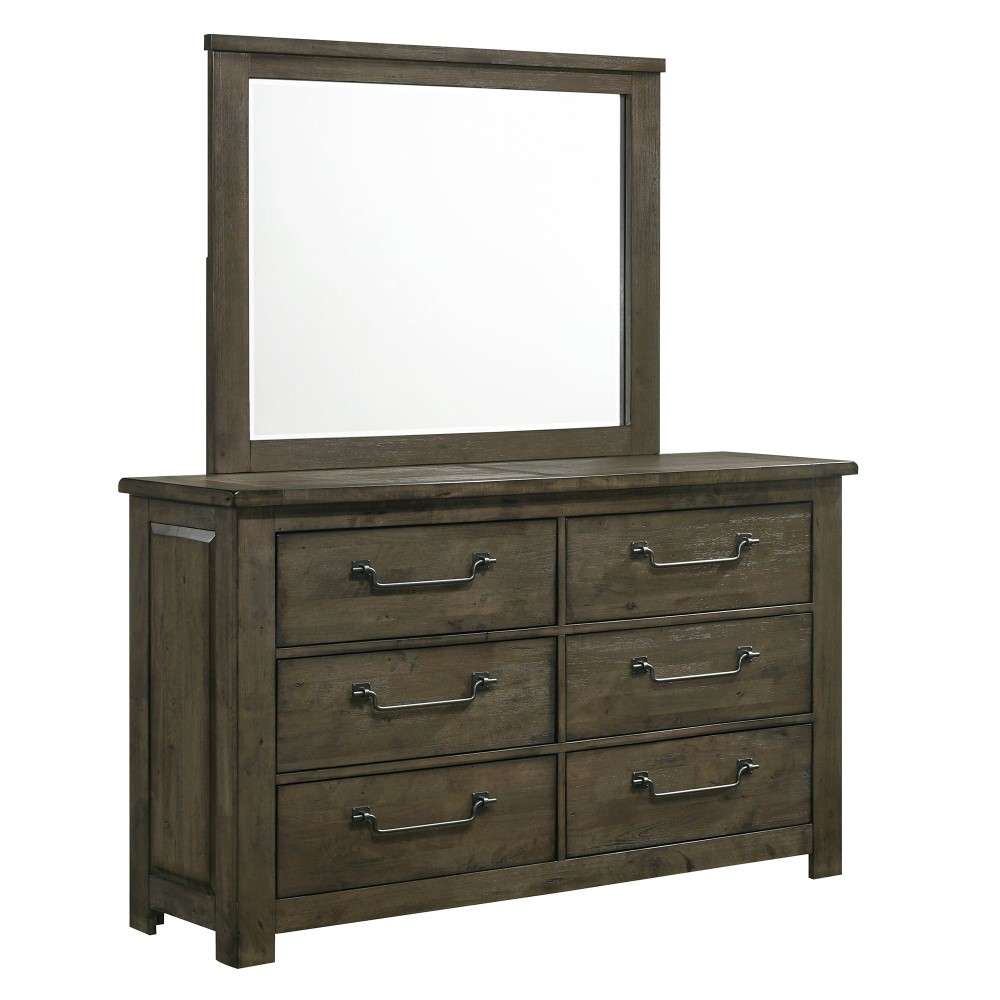 Picket House Furnishings - Memphis 6-Drawer Dresser with Mirror Set in Grey - MV500DRMR veiw 2