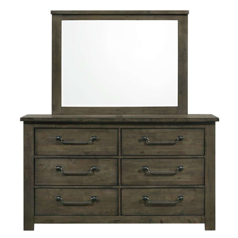 Picket House Furnishings - Memphis 6-Drawer Dresser with Mirror Set in Grey - MV500DRMR veiw 3