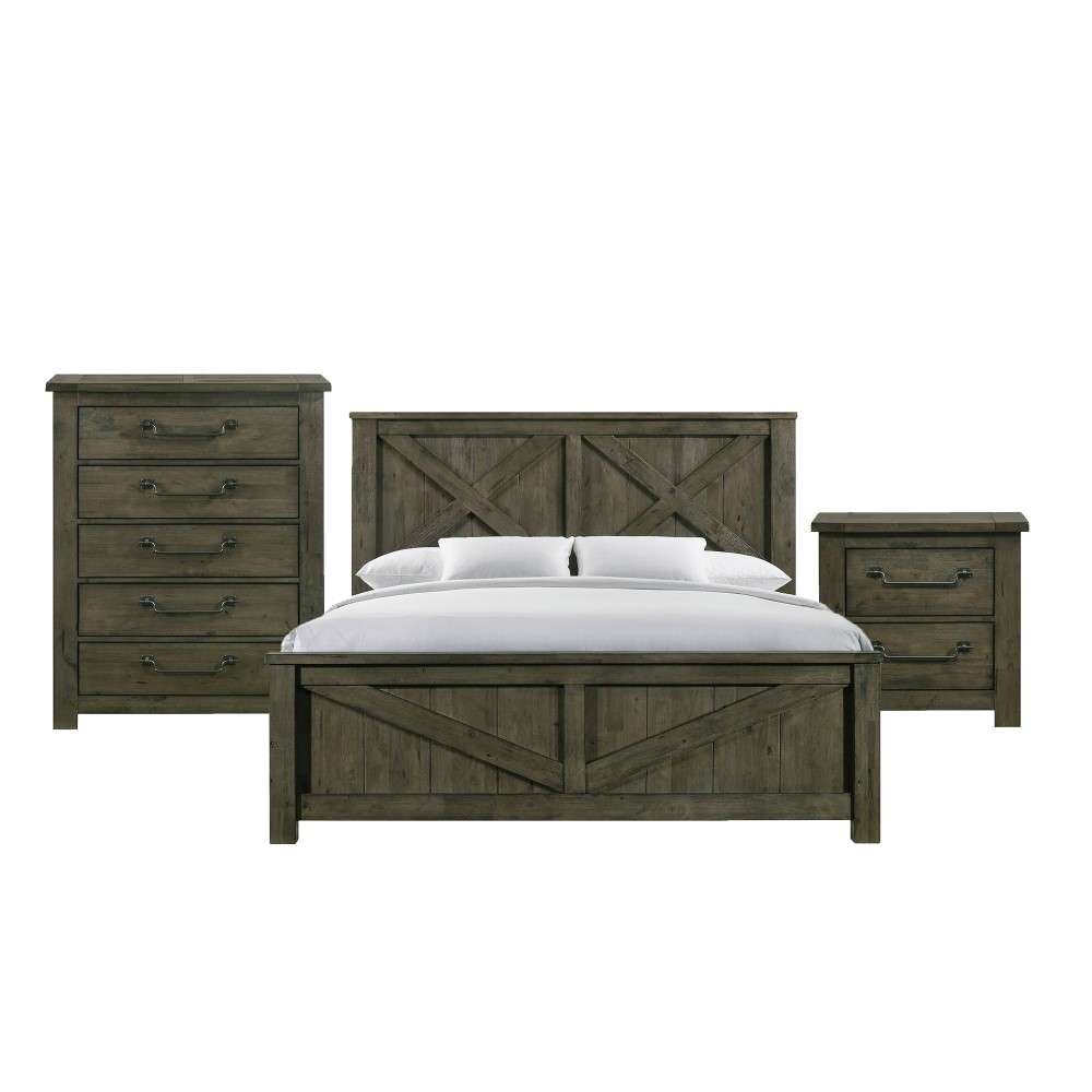 Picket House Furnishings - Memphis King Panel 3PC Bedroom Set in Grey - MV500KB3PC veiw 1