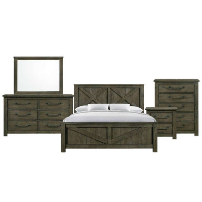 Picket House Furnishings - Memphis King Panel 5PC Bedroom Set in Grey - MV500KB5PC veiw 1