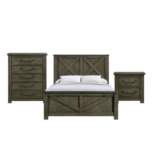 Picket House Furnishings - Memphis Queen Panel 3PC Bedroom Set in Grey - MV500QB3PC veiw 1