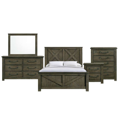 Picket House Furnishings - Memphis Queen Panel 5PC Bedroom Set in Grey - MV500QB5PC veiw 1