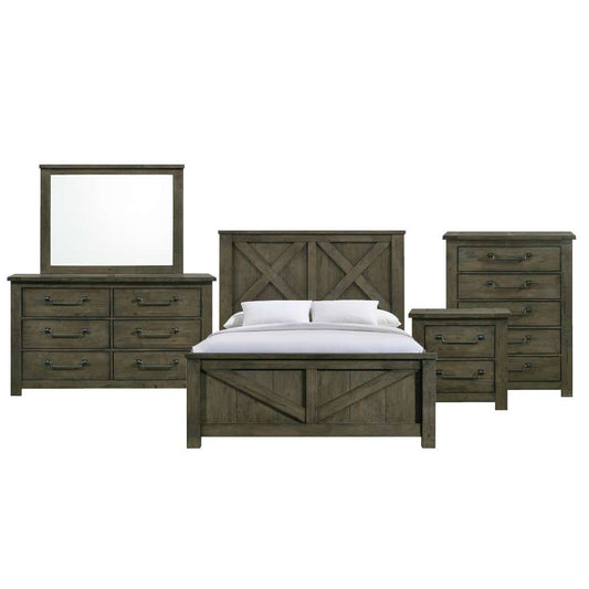 Picket House Furnishings - Memphis Queen Panel 5PC Bedroom Set in Grey - MV500QB5PC veiw 1