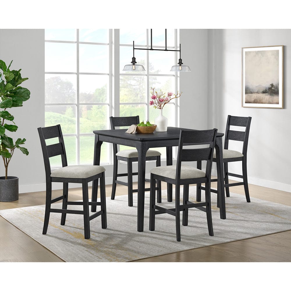 Picket House Furnishings -  Mendoza 5PC Counter Set with Table and 4 Chairs in Black - D-12990-8-5CS view 6