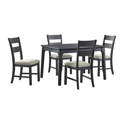 Picket House Furnishings -  Mendoza 5PC Dining Set with Table and 4 Chairs in Black - D-12990-8-5DS view 1