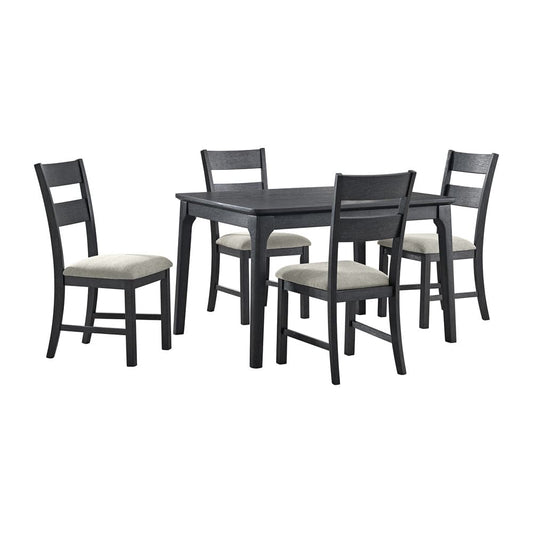 Picket House Furnishings -  Mendoza 5PC Dining Set with Table and 4 Chairs in Black - D-12990-8-5DS view 1