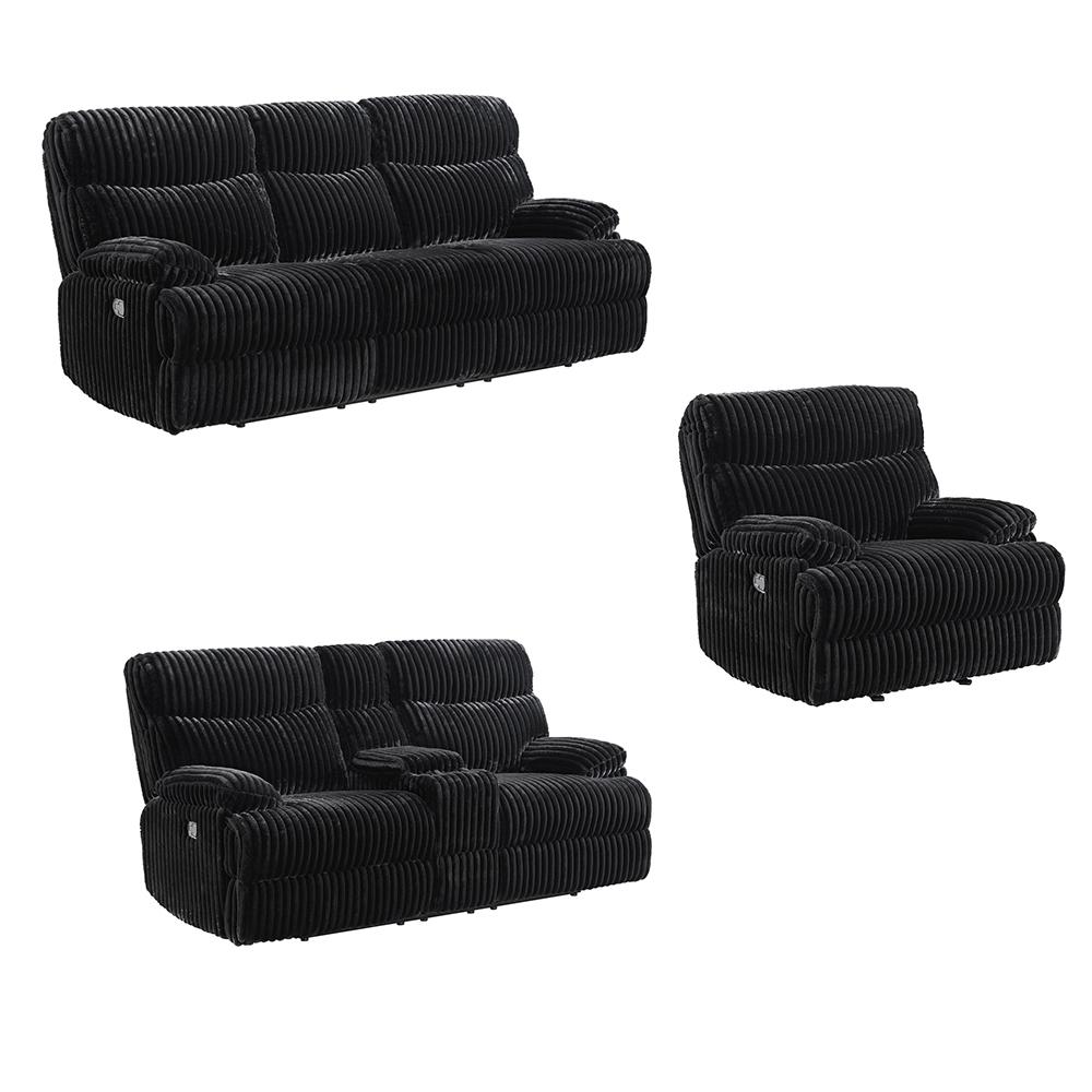 Picket House Furnishings - Merrick 3PC Living Room Set in Masis Black-Sofa, Loveseat & Recliner - U-16220-8847-3PC veiw 1