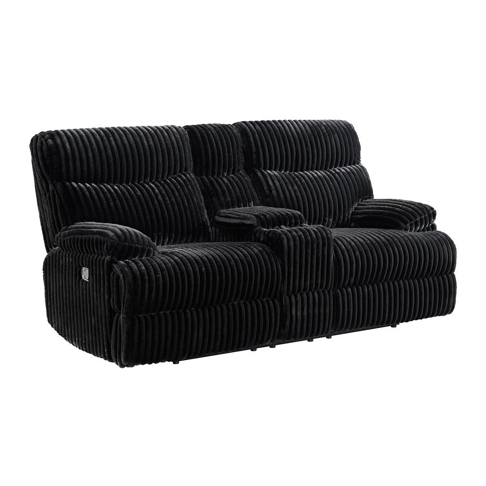 Picket House Furnishings - Merrick Motion Loveseat with Console in Masis Black - U-16220-8847-285 veiw 1