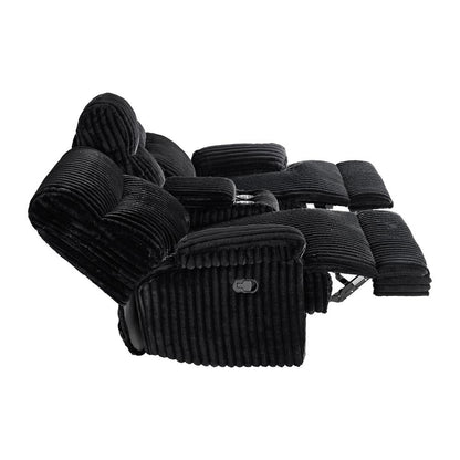 Picket House Furnishings - Merrick Motion Loveseat with Console in Masis Black - U-16220-8847-285 veiw 3