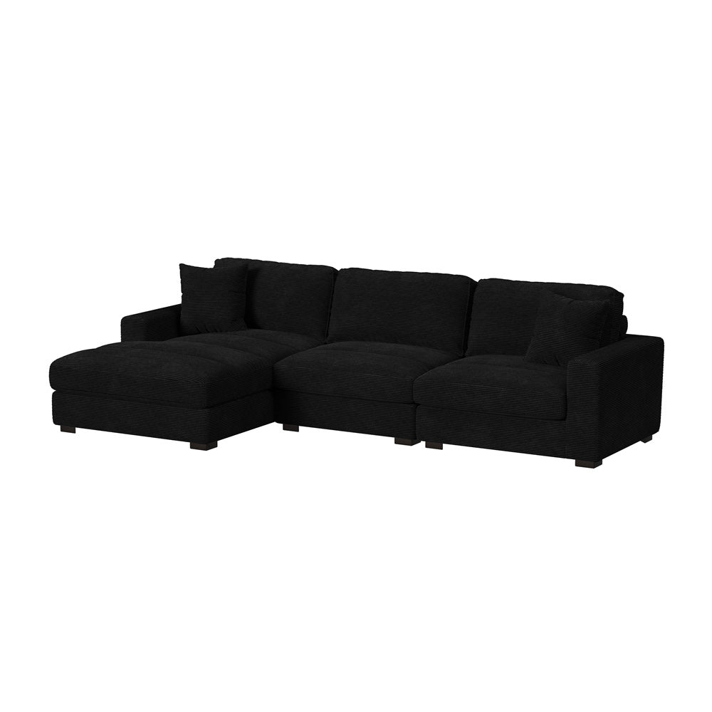 Picket House Furnishings - Mesa 3PC Sectional Set with LHF Chaise in Steno Black - U-8540-9446-LCSE-3PC view 1