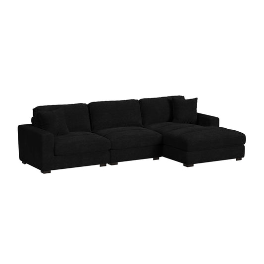 Picket House Furnishings - Mesa 3PC Sectional Set with RHF Chaise in Steno Black - U-8540-9446-RCSE-3PC view 1